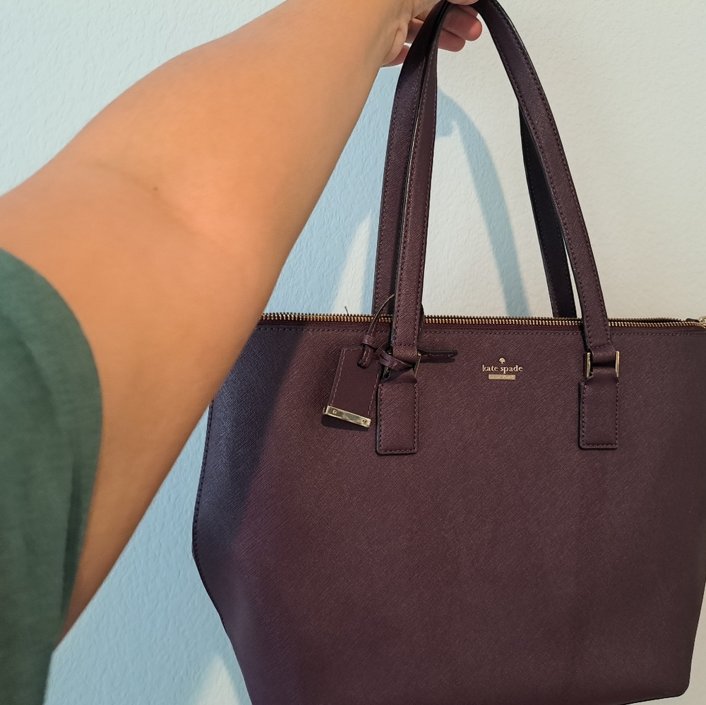 Kate Spade New York Cameron Street Lucie Leather Tote - Deep Plum